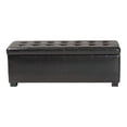 thumbnail image 4 of Baxton Studio Dark Brown Full Leather Storage Bench Ottoman, 4 of 12