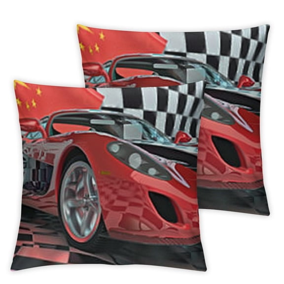 BANET Throw Pillow Covers Set of 2 Soft Cushion Covers for for Couch Sofa Racing Car Decorative Pillowcases Outdoor Pillows Covers 12x12in