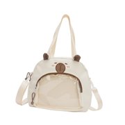 Wxqbjtam Ita Bag Badge Bag Cute Capybara Girls PVC Pin Display Bag for Shopping Halloween White