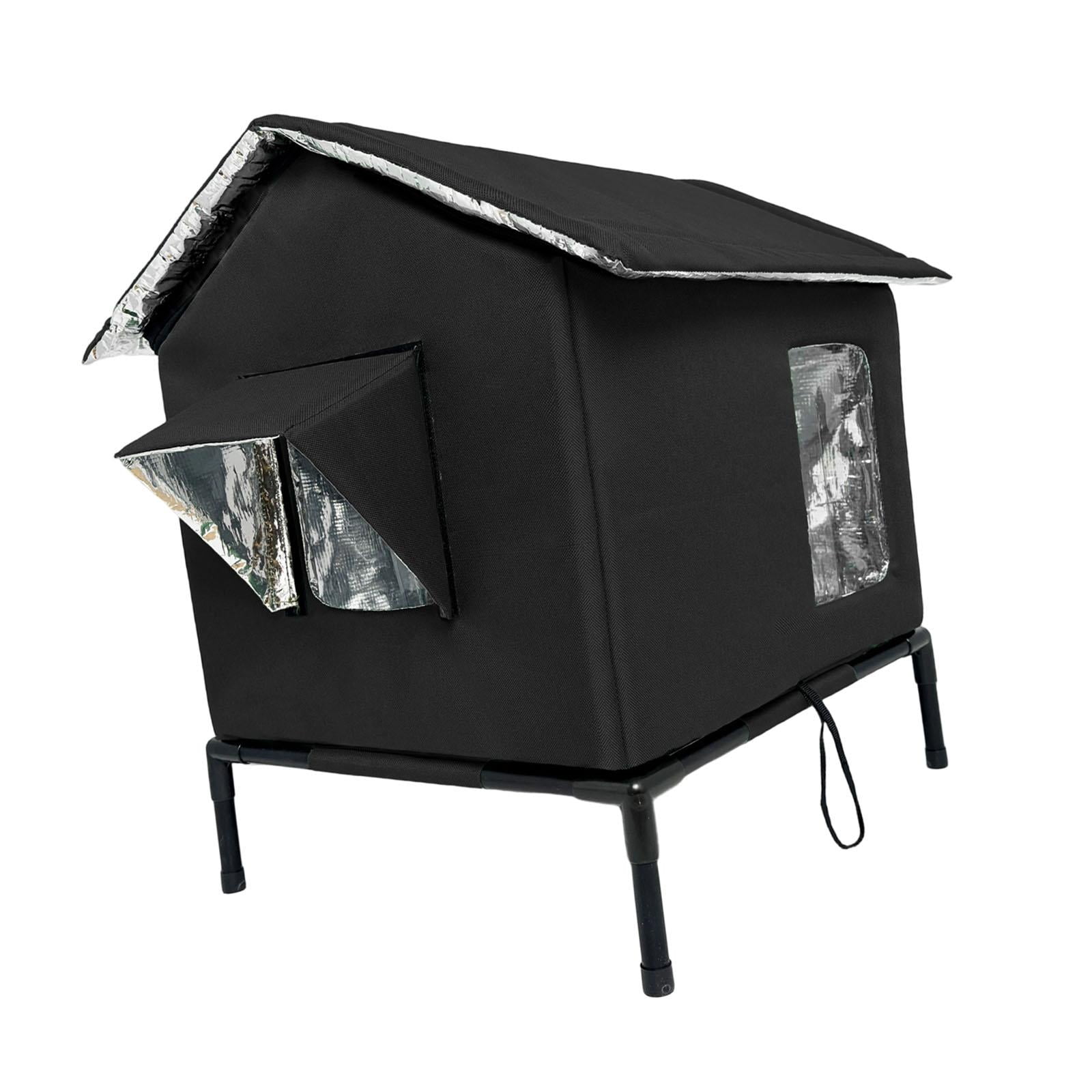 EHJRE Outdoor Cat House Feral Shelter Insulated Waterproof Tent Windproof Portable Kitty Enclosure with Oxford Cloth And Aluminum Foil for Community Porch G L