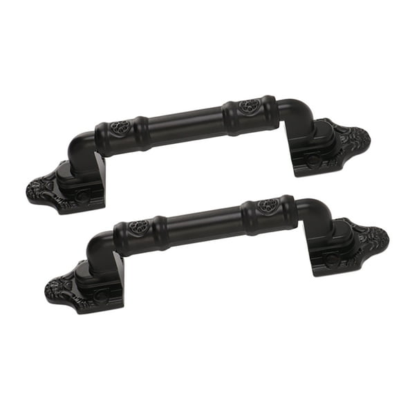Manija de puerta de 2 uds, palancas de puerta flexibles negras de superficie lisa resistente para puerta corredera de almacén