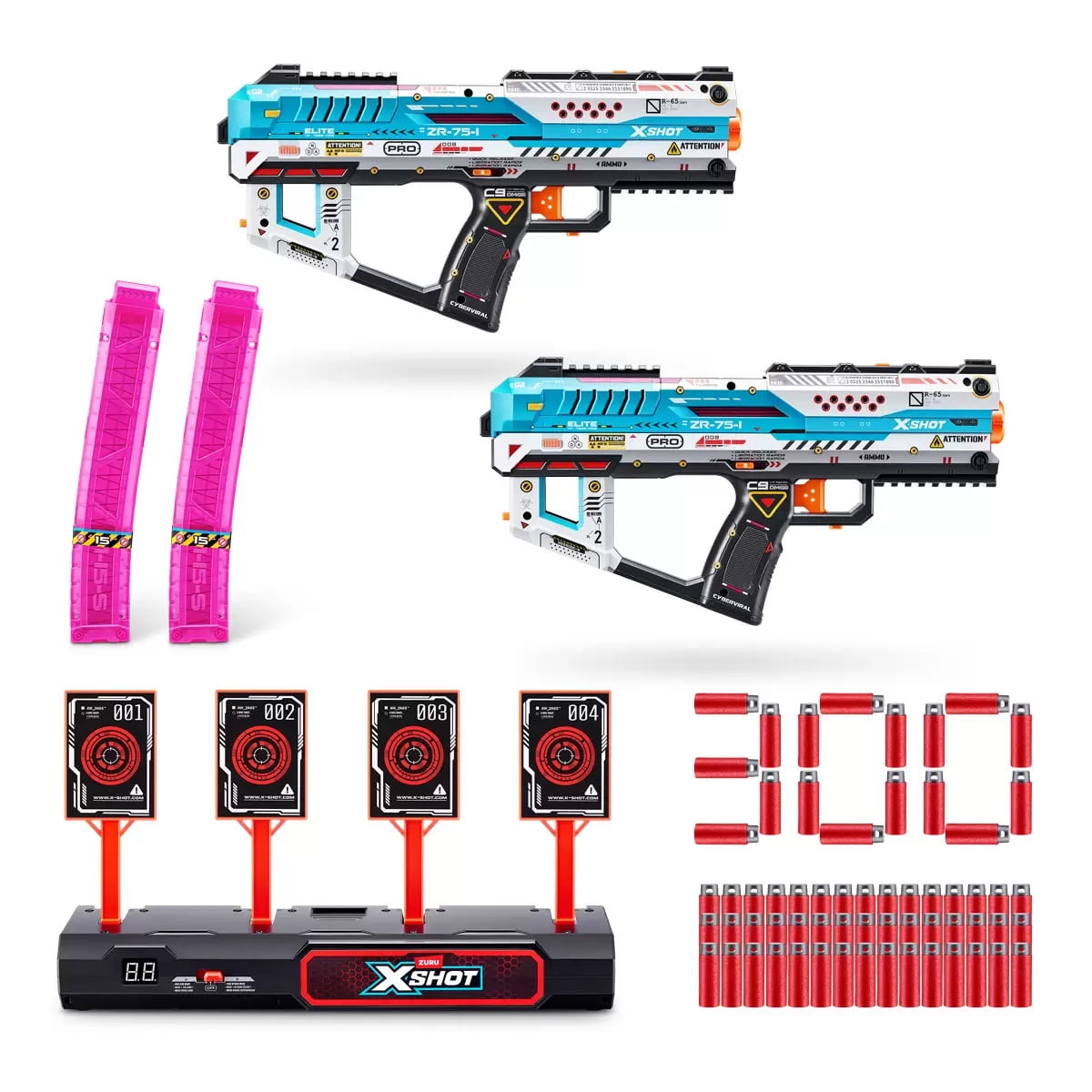 ZURU X-Shot Pro Electric Target Battle Pack – 300 Darts, Dual