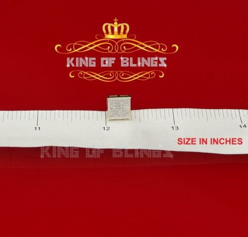 King of Bling's Aretes Para Hombre 925 Yellow Silver 0.25ct Diamond Stud Men's/ Women's Earrings