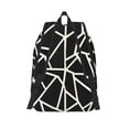 thumbnail image 4 of Casual Canvas Backpack Without Interlayer Large Capacity Stick Bag Design For Outdoor Shopping Office Outdoor Sports Black Geometric Lines_2 Medium, 4 of 7