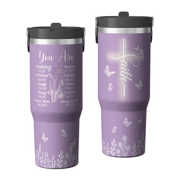 30oz Christian Tumbler with Handle - Stainless Steel Insulated Travel Mug with Bible Verse, Inspirational Gift for Women, Mom, Daughter - Jesus Scripture Cup for Christmas, Birthday, Mother''s Day