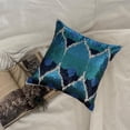 thumbnail image 3 of Decorative Blue 18"x18" (45x45 cm) Pillow Covers, Silk Sequins Embroidery, Ombre & Peacock decor Throw Pillows For Sofa, Floral Pattern Modern Style - Mora, 3 of 12