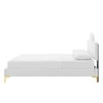 thumbnail image 6 of Platform Bed Frame, Twin Size, White, Velvet, Modern Contemporary, Bedroom Master Guest Suite Room, 6 of 10