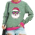 thumbnail image 5 of Craaazy Christmas Long Sleeve Shirts For Women Merry Christmas Plaid Pullover Striped Shirt Sweatshirts Christmas Graphic Tops Womens Tops, 5 of 5