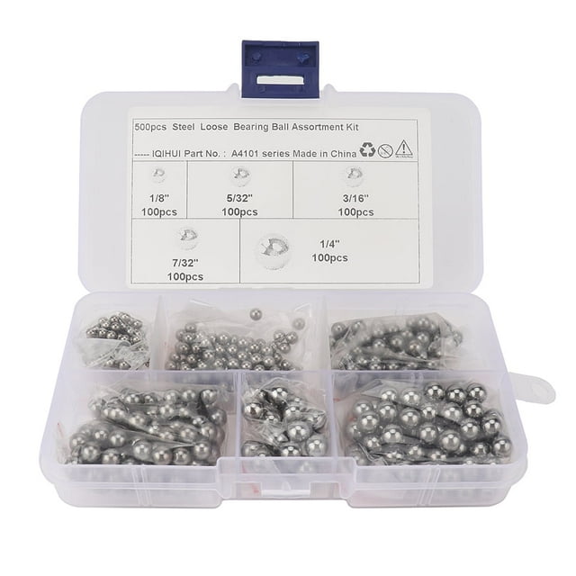 tredstone 500 Pcs Boules de Roulement Auto Lâches Tailles Précises Roulements à Roulements 3/16 Assortiment de Boules Lisses pour Moto Résistant à l'Usure