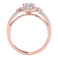 thumbnail image 2 of Mauli Jewels Engagement Rings for Women 3/4 Carat Halo Daimond Engagement Flower Shape Bridal Set Prong-Setting 14K Solid Rose Gold, 2 of 7