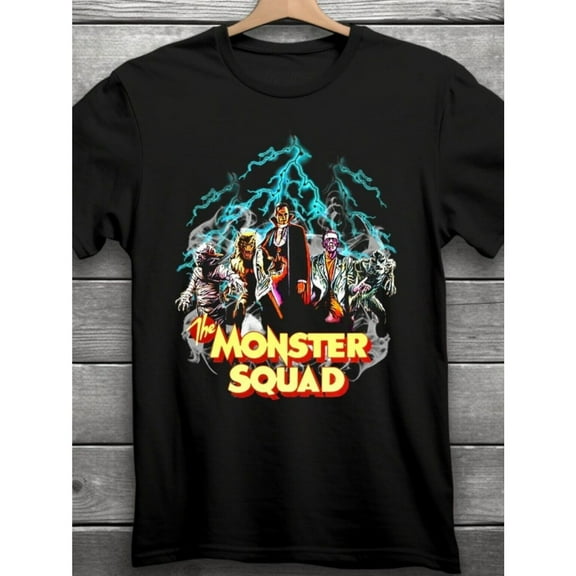 The Monster Squad Movie Horror T-Shirt Black 100%  cotton