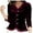 Wine, variant on Luxalzxs Womens Fall Winter Velvet Long Sleeve Button Down Casual T-Shirt Vintage V-Neck Velour Tunic Tops Work Blouses