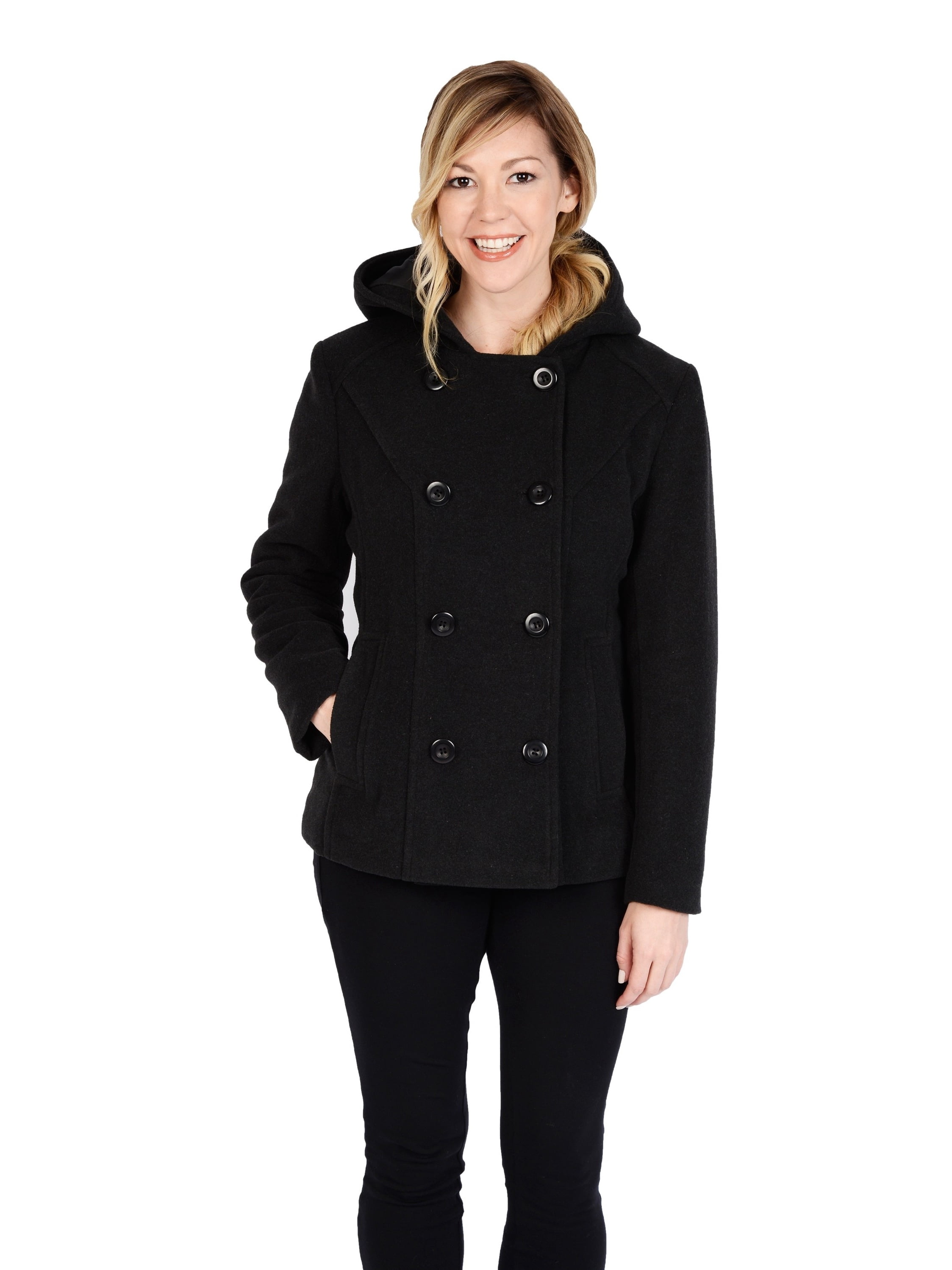 Women's Fashion Pea Coat With Hood 