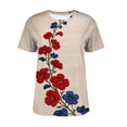 thumbnail image 4 of MEICHEN Womens Summer Tops Pleated Round Neck Short Sleeve Shirts Daily Wear Blouse for Women, 4 of 9