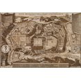 thumbnail image 2 of Vintage Maps 18x14 Gold Ornate Wood Framed with Double Matting Museum Art Print Titled - Antique Map of Jerusalem, 2 of 4