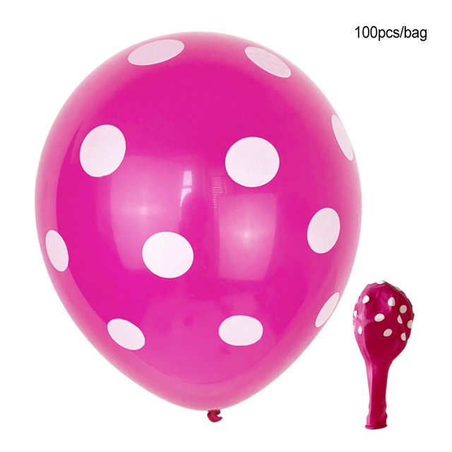 100 Pcs Ballons à Pois Latex Légers Point de Vague Ballon Arrangement d'Atmosphère Colorée Accessoires Photo Bébé Rose Rouge/blanc à Pois