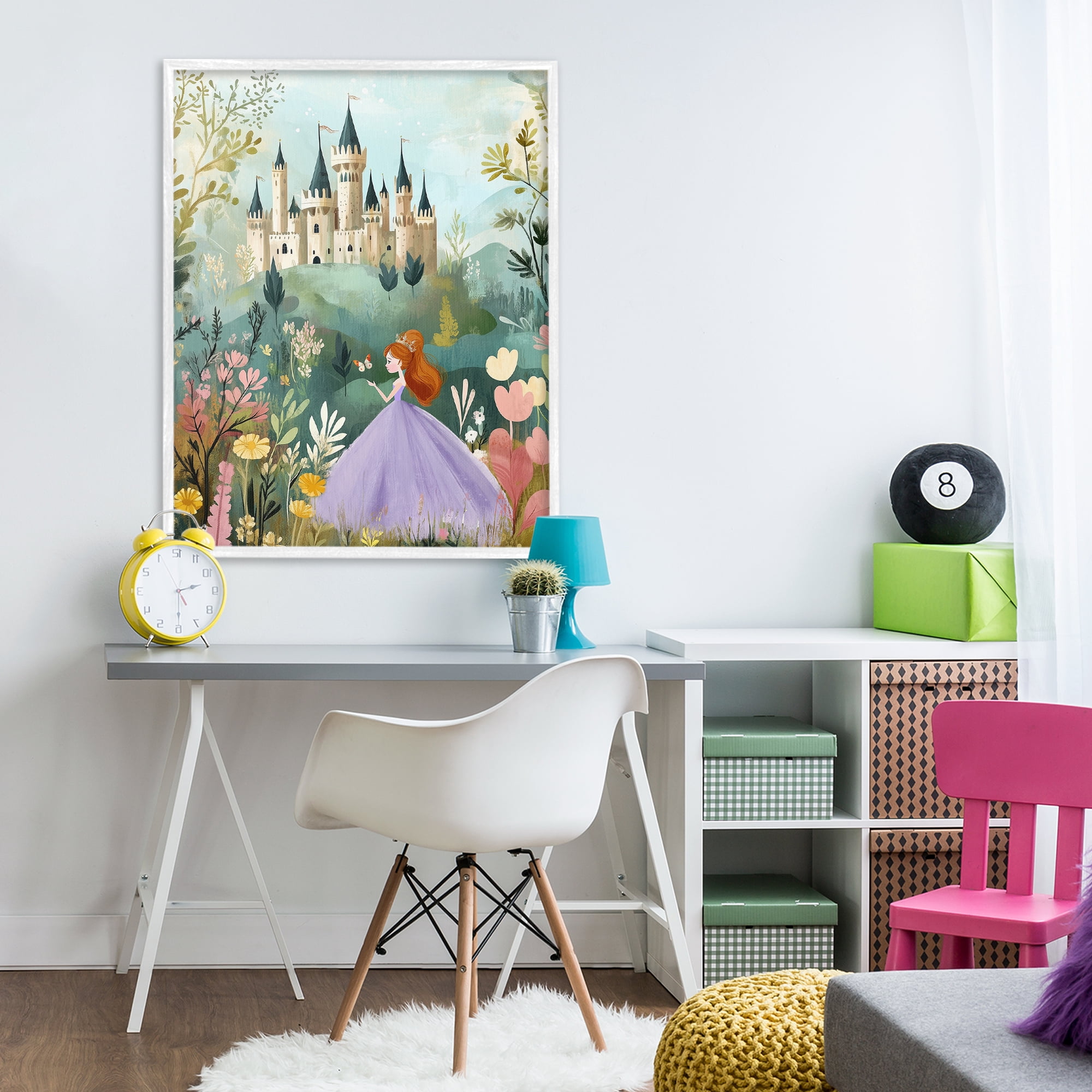 Stupell Industries Princess Day Out White Framed Giclee Art, design by Christine Simpson Art