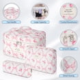 thumbnail image 3 of Bolsa de maquillaje Senbowe Floral, paquete de 3 unidades, algodón, con lazo rosa, 3 of 8