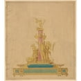 thumbnail image 2 of Robert-Joseph Auguste 15x16 Gold Ornate Wood Frame and Double Matted Museum Art Print Titled - Drawing for an Inkstand (1780), 2 of 4
