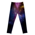 thumbnail image 3 of TOOYOU Girls Pants Galaxy Print Athletic Leggings Comfortable Space Themed Casual Tights For Active Wear Basic Trousers For Sweet Girls Size 18-24 Months Black, 3 of 3