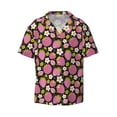 thumbnail image 3 of Goofa Strawberry Printed Men's Casual Short-sleeved Shirt,Lightweight Breathable Button-down,Summer Casual men's top,Versatile Fashion shirt-X-Large, 3 of 7