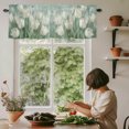 thumbnail image 6 of Tulip Bouquet Valances for Windows Farmhouse Kitchen Curtains Valances Rod Pocket Valance Curtains for Windows Green Floral Lush Foliage Watercolor Window Valances for Bathroom Bedroom 42"x12", 6 of 7