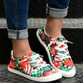 thumbnail image 2 of NOKIO Canvas Tennis Shoes for Women Low Top Casual Christmas Print Sneakers for Women Lace Up Fashion Comfortable Walking Shoes Fashion Soft Sole Non Slip Casual Shoes, 2 of 7