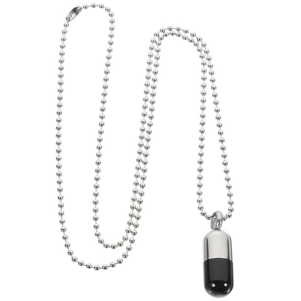 Collar con colgante de cápsulas, collar con colgante de pastillero, collar de regalo con colgante que se puede abrir