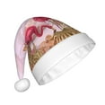thumbnail image 2 of Salouo Flamingos In The Tropical Forest for Adult Christmas Hat Xmas Holiday Hat Santa Hat for Women & Men Festive Headwear Accessories Fit for Christmas/ New Year/Holiday/Party,1PC, 2 of 6