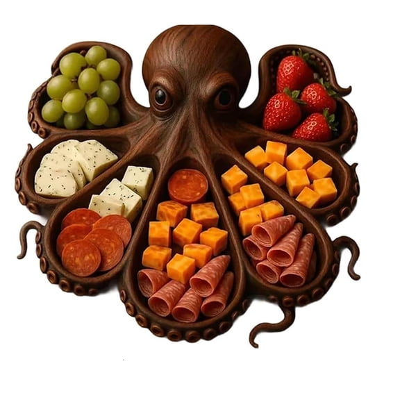 Unique Appetizer Tray Safe Beech Cheese Fruit Display Platter Marine Themed Entertaining Gift