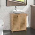 thumbnail image 6 of Evideco French Home Goods Under Sink Cabinet Trinidad Collection Contemporary Brown U-Shaped Cut-Out Double Vented Doors Towel Holder, 6 of 9