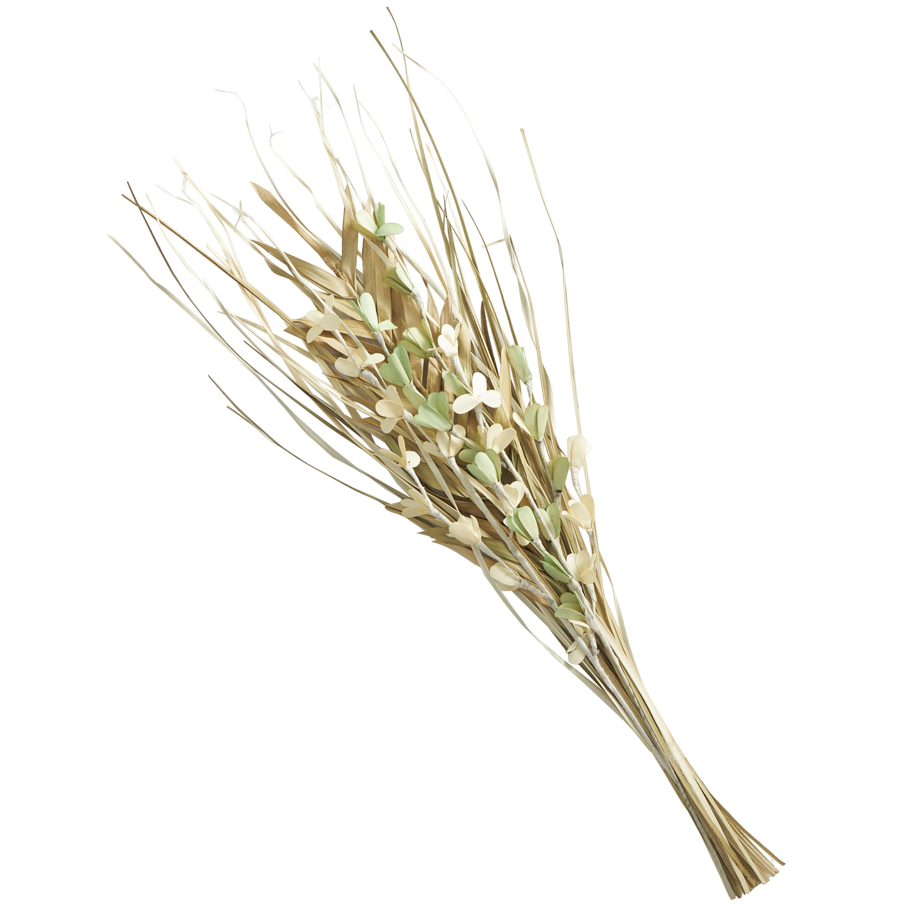 38" Handmade Tall Floral Grass Bouquet Dried Plant Natural Foliage Palm Leaf Bouquet with Green Accents, by DecMode