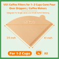 thumbnail image 2 of 400PCS Cone Small Coffee Filters #1, Pour Over Coffee Filter, 1-2 Cup Disposable Natural Unbleached Paper Filters, Compatible with Conical Shaped Pour Over and Drip Coffee Maker, 2 of 4
