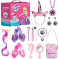 thumbnail image 2 of Flooyes Unicorn Princess Dresses Up Toy, Princess Toy Set for Toddlers with Handbag and jewelry, Birthday Gift For 3 4 5 6 Year Old Girls, 2 of 7