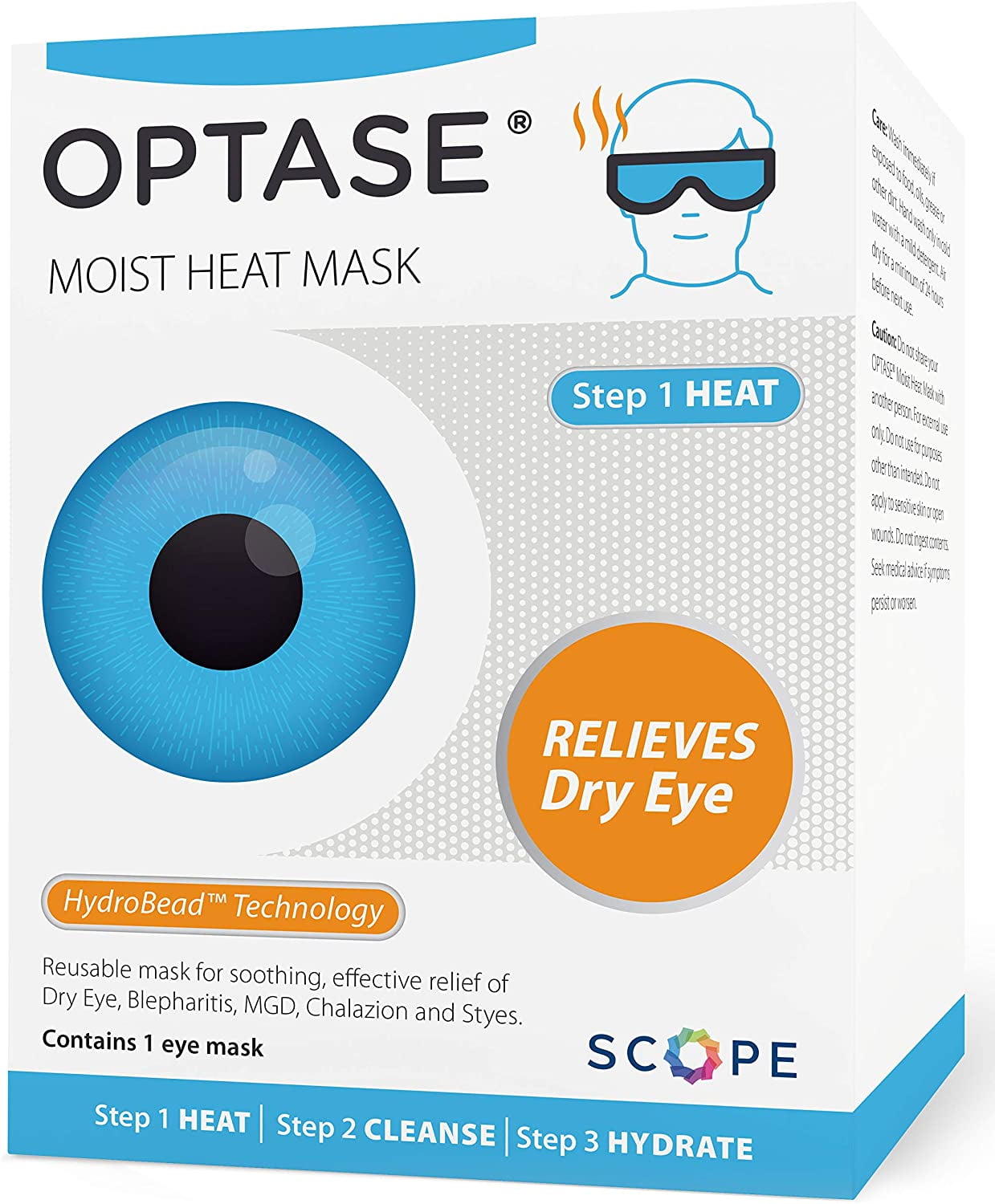 Optase Moist Heat Eye Mask Dry Eye Relief Mask with HydroBead