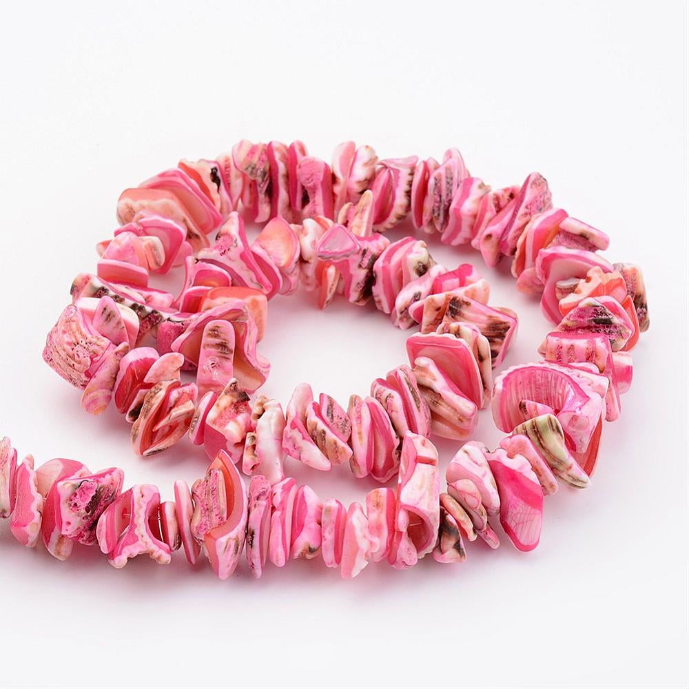 10Strand Natural Shell Bead Strands Dyed Mixed Color 10~20x8~12x3~6mm Hole: 1mm 15.7 inch