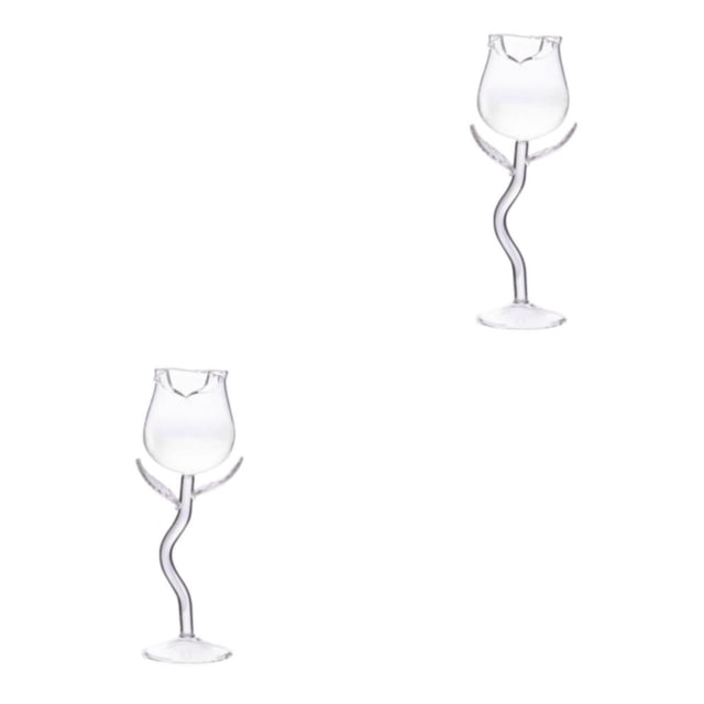 Inteprter Rose Wine Glasses Transparent Barware for Housewarming Festival Dinner Gifts Tipo 1 2piezas