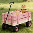 thumbnail image 6 of Wooden Pull Wagon with Removable Side Rails – Heavy Duty All-Terrain Garden Cart, Portable Outdoor Toy Wagon for Beach, Camping, Backyard Play, 6 of 7