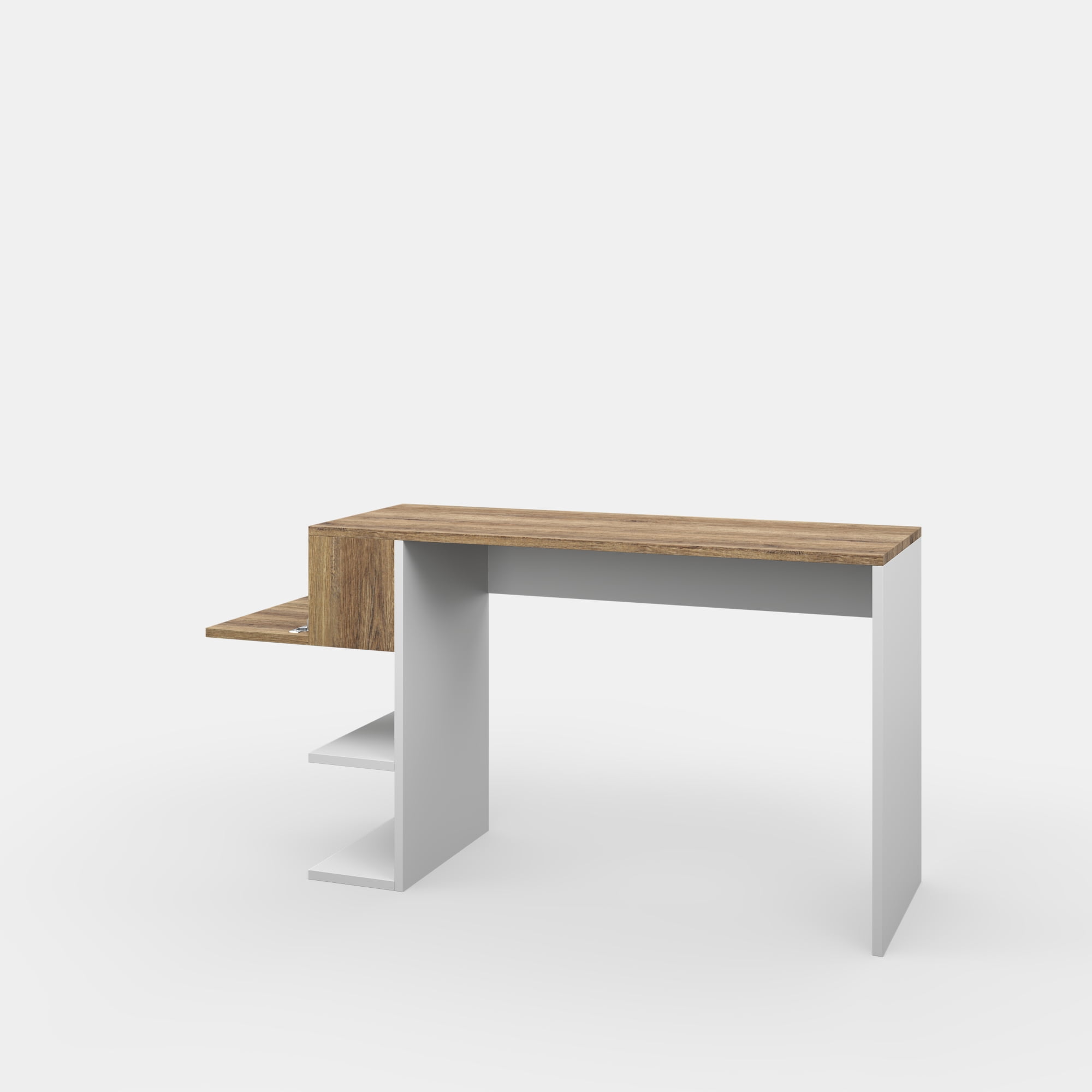 Ada Home Decor Furniture 3 Tier White Walnut Rigdon Modern Desk