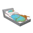 thumbnail image 2 of Ambesonne Fish Fitted Sheet & Pillow Sham Set, Funny Cartoon Illustration, Twin, Multicolor, 2 of 2