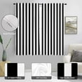thumbnail image 2 of Black and White Window Curtain Striped Simple Trendy Neutral Art BoysTeen Men Farmhouse Modern Gothic Rustic Retro 52" W x 63" L Curtains for Bedroom Living Room 2 Panels Rod Pocket Drapes, 2 of 6