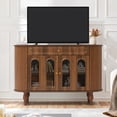 thumbnail image 6 of Wirrytor 47" Mid-Century Sideboard with Tambour Sliding Sides, Coffee Bar Buffet Cabinet Credenza for Kitchen Living Room Dining Room, Walnut, 6 of 9