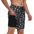 thumbnail image 2 of Balery Dog Paw Bañador para hombre, shorts de playa de secado rápido con entrepierna y forro de compresión-Small, 2 of 6