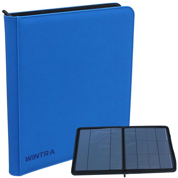 Carpeta para cartas WINTRA de 720 bolsillos, carga lateral, azul