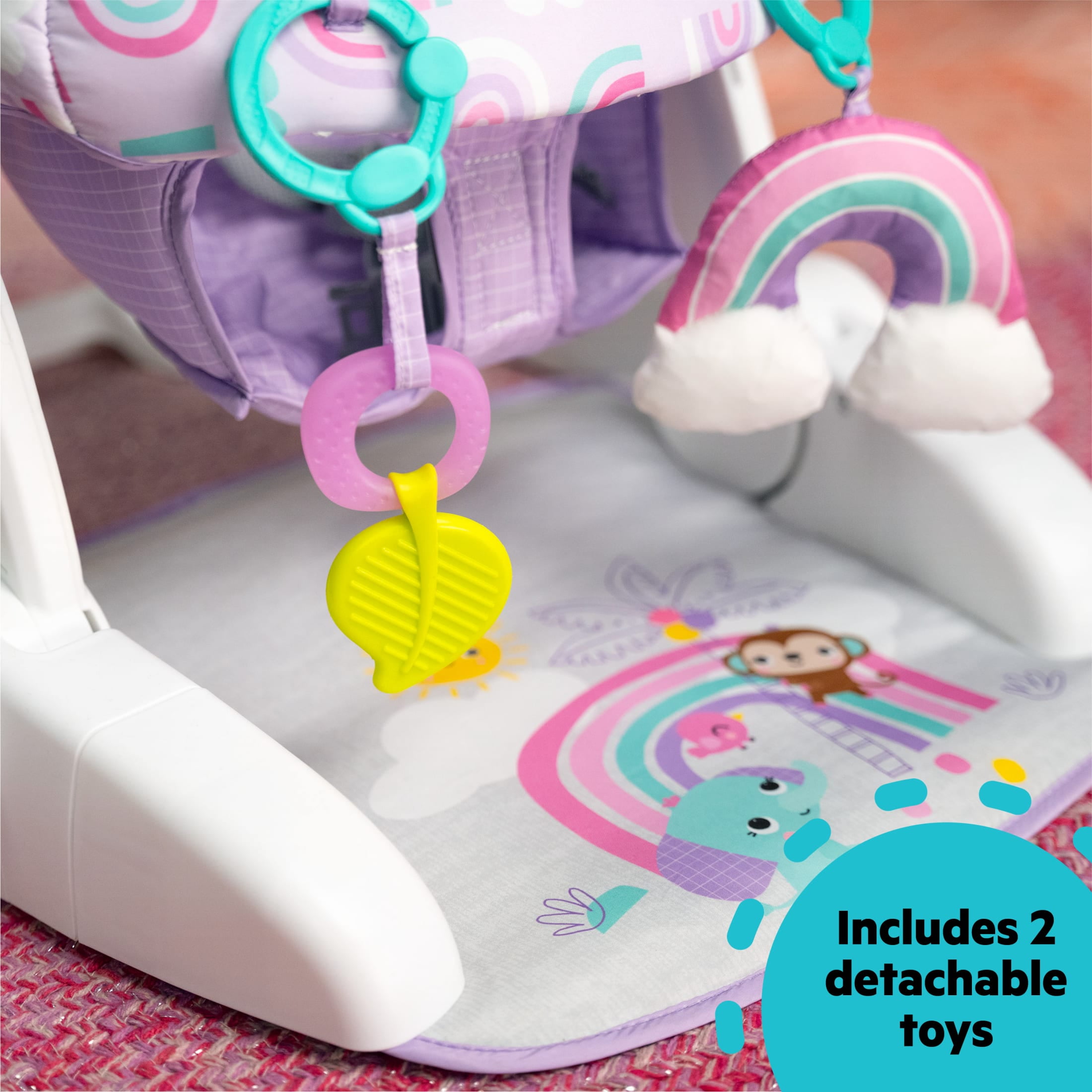 Bright Starts Learn-to-Sit 2-Position Floor Seat - Purple Paradise, Unisex, Infant