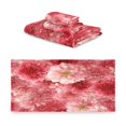 thumbnail image 2 of 3 Piece Bath Towels Set Bath Towel, Hand Towel and Face Towel for Bathroom, Gym, Hotel Red Watercolor Flowers, 2 of 8