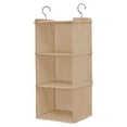 thumbnail image 2 of Organizador de ropa colgante Toystoory de lino y algodón estante plegable 3 capas Beige, 2 of 6