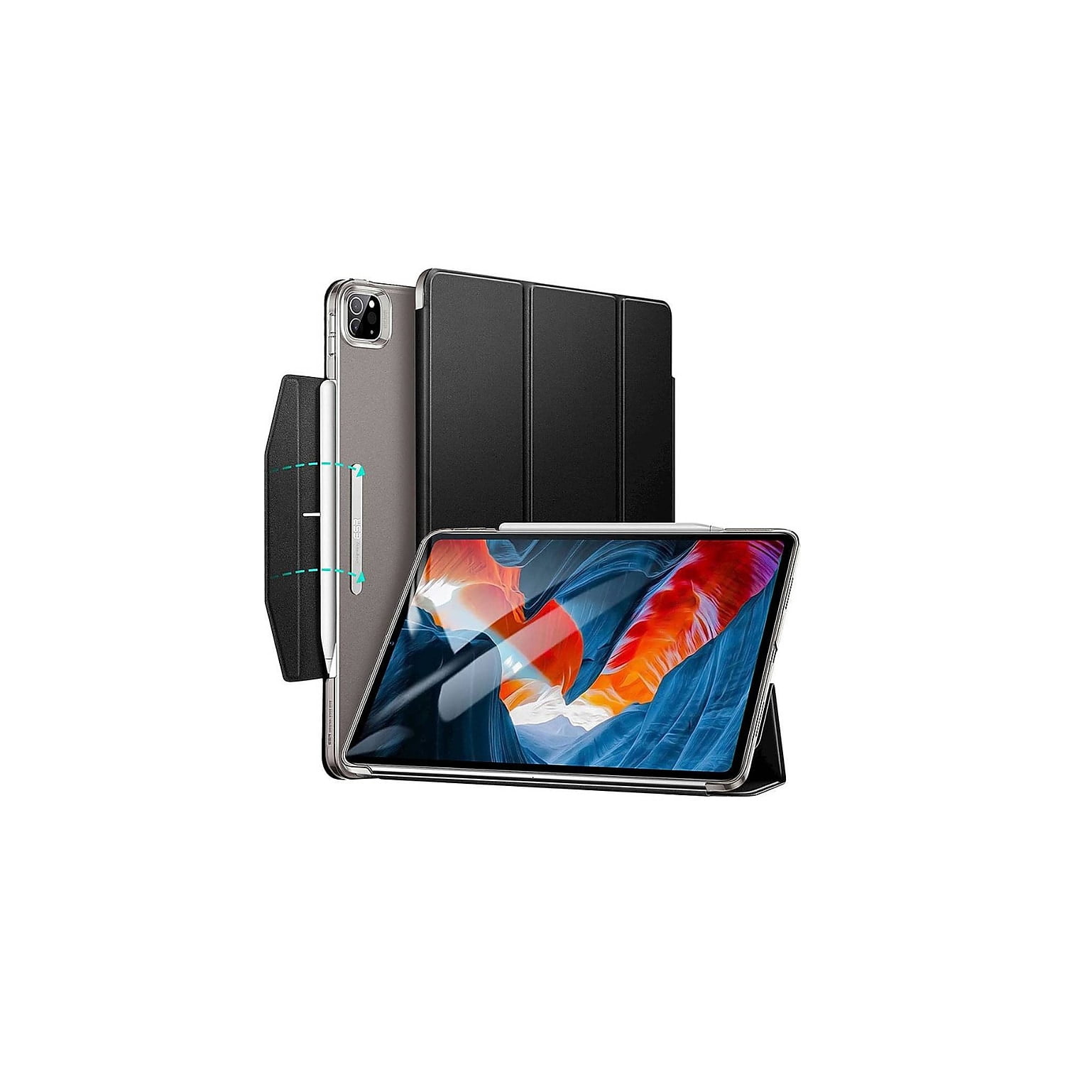 SaharaCase ESR Folio Case for Apple iPad Pro 12.9" (4th 5th and 6th Gen 2020-2022) Black (TB00023)