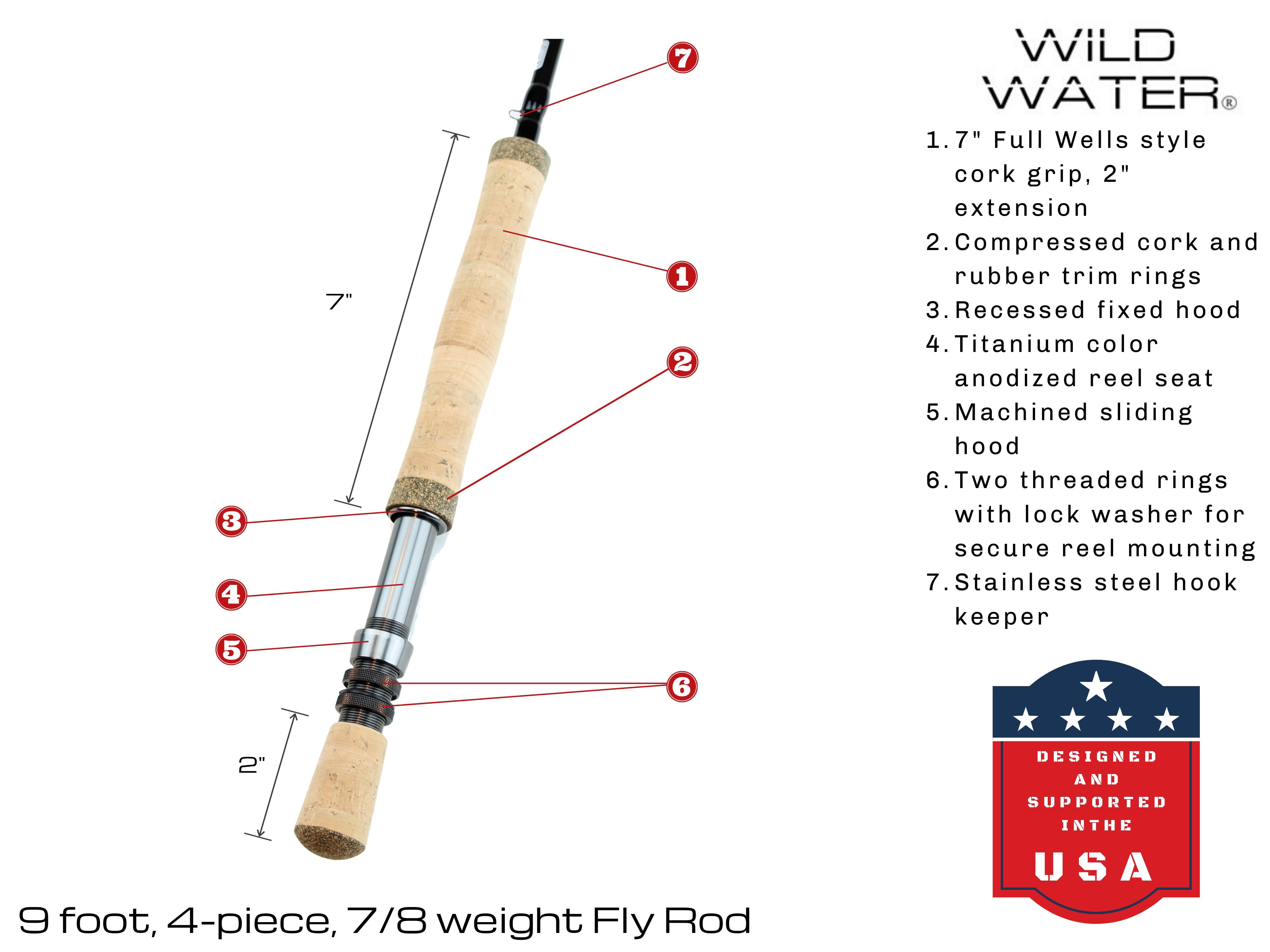 Wild Water Fly Fishing Fly Rod 3/4/5/6/7/8/9/10/12 Wt Rods 7/8/9