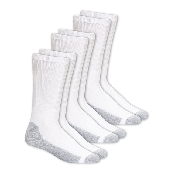 Hanes Men's cushion crew sock (Pack of 6) - White - 12-14